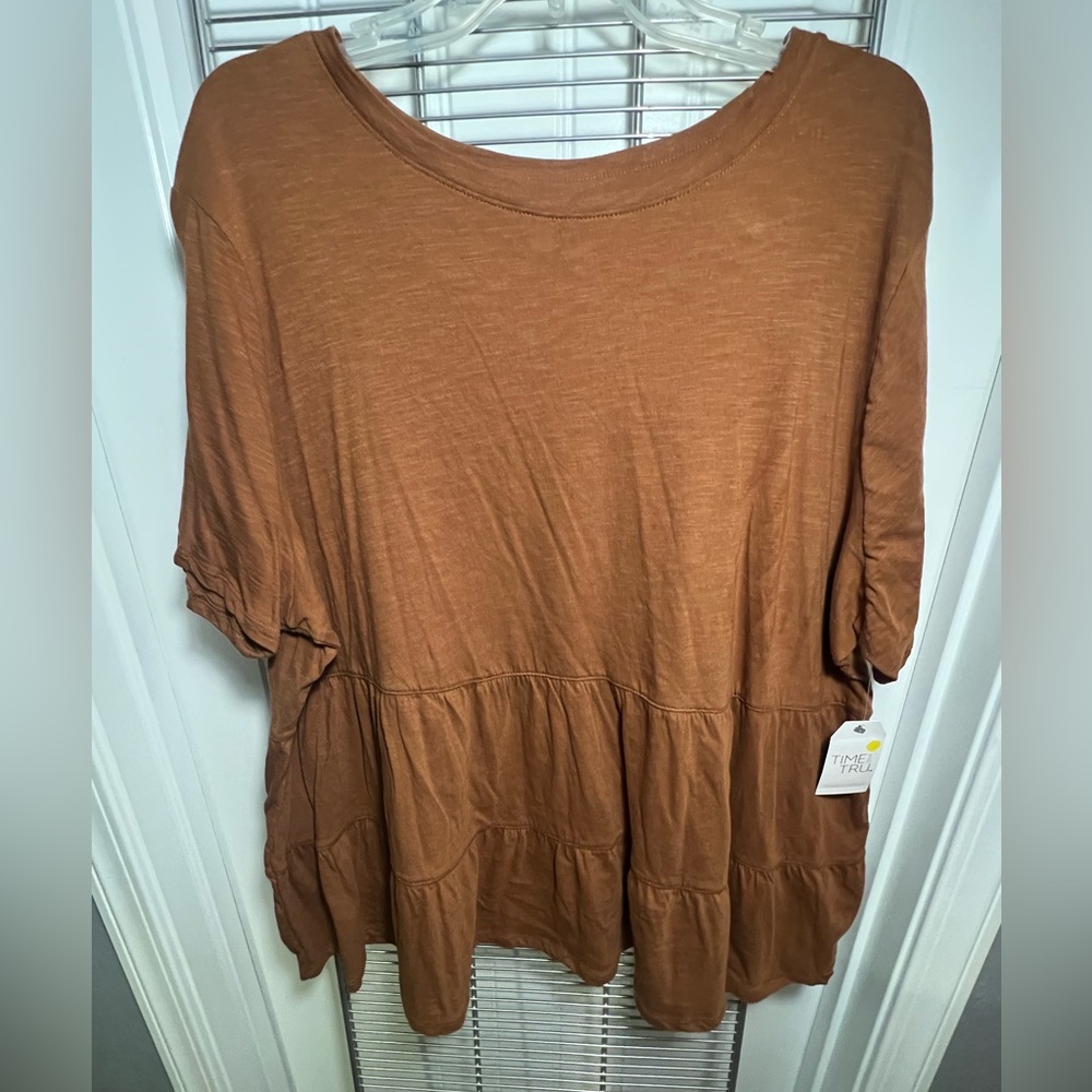 Brown peplum t-shirt